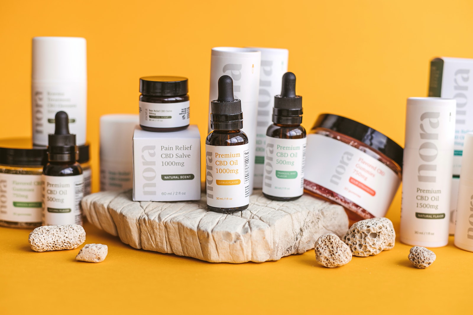 Assorted CBD Oil Medical Products Photography